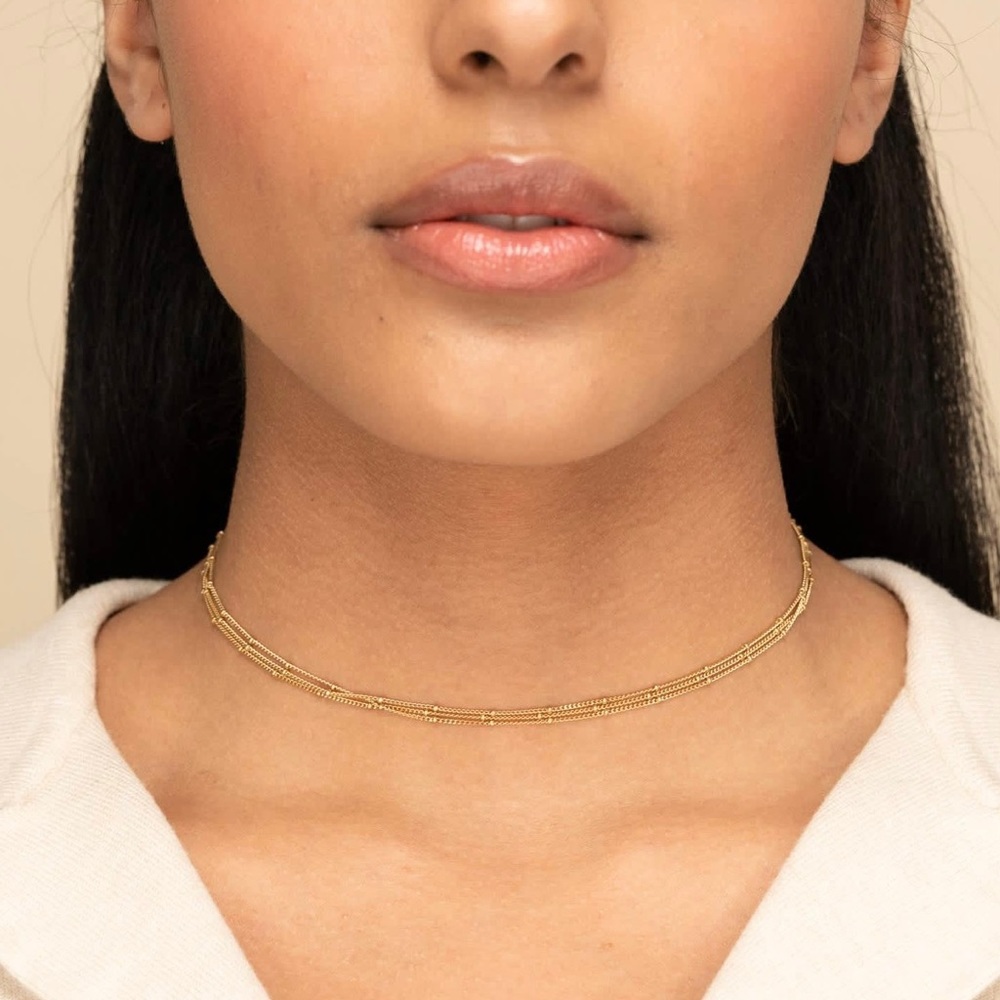 Mejuri Layered Spheres Gold Choker Necklace